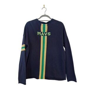Newport Knits Dallas Mavericks MAVS Navy Blue‎ Gold Cotton Knit Sweater M